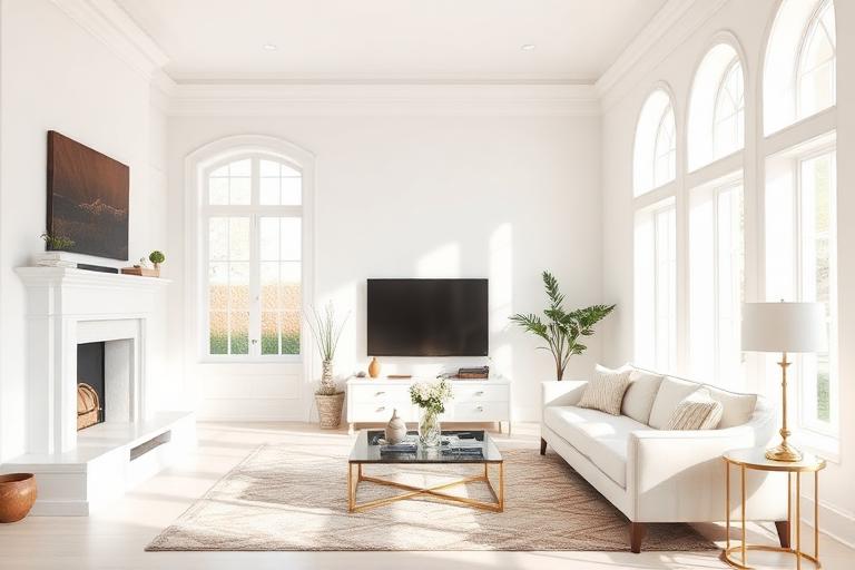 Freshly painted interior completed by Sunshine Painting